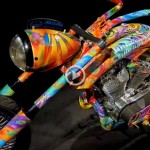 Rick Fairless Psychadelic custom chopper for Allstate insurance.