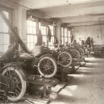 Early 1910s Harley Davidson assembly line