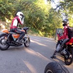 Robert on his Honda and Alicia on the TDM850