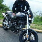 Sarah Bachtel and her Ducati Monster