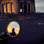 Jeff Wolf in the XS400 mirror at Sunset