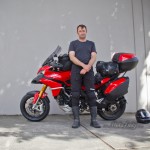 Tamlyn with his Ducati Multistrada