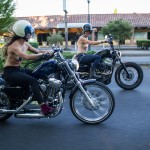 Michelle Clabby & Jenny Czinder riding motorcycles topless through Portland with nipple pasties