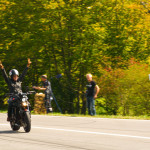 Katja Poensgen with a Triumph Street Triple "Fleur du Mal"