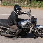 Scraping pegs on the Honda Ascot, Palomar Mountain, California